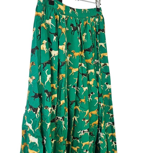 Anthropologie Maeve The Jacie Poplin Printed Maxi Skirt, Dog Pattern, Cotton, S - Picture 2 of 8
